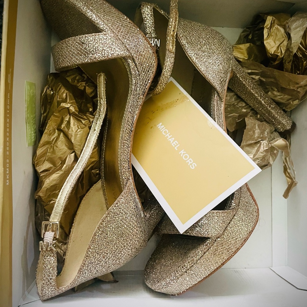 Michael Kors Gold Platform High Heel Shoes